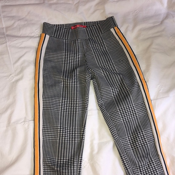 Black and white plaid pants with stripes KIDS - Picture 1 of 3